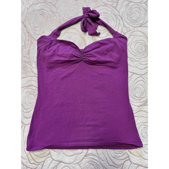 Victoria&apos;s Secret Tops - Bra Tops Victorias Secret Tank Top Womens Med Halter Top Purple Shelf Bra Tie